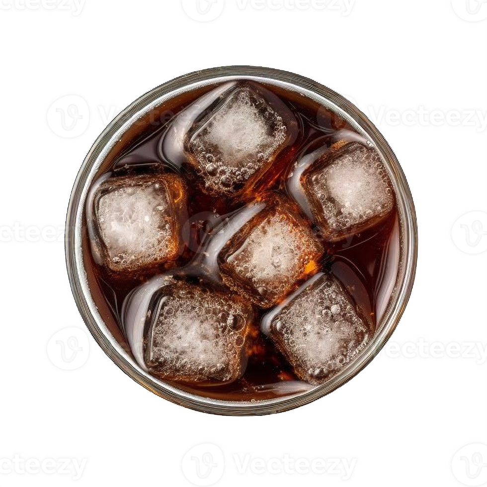 AI generated Whiskey on the Rocks in a Glass Isolated on transparent background png