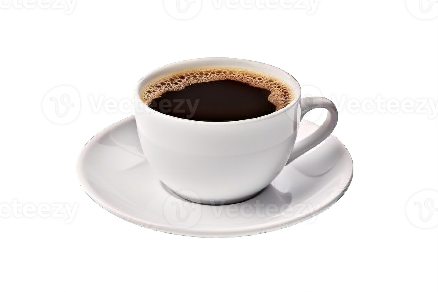 AI generated Black Coffee in White Cup png