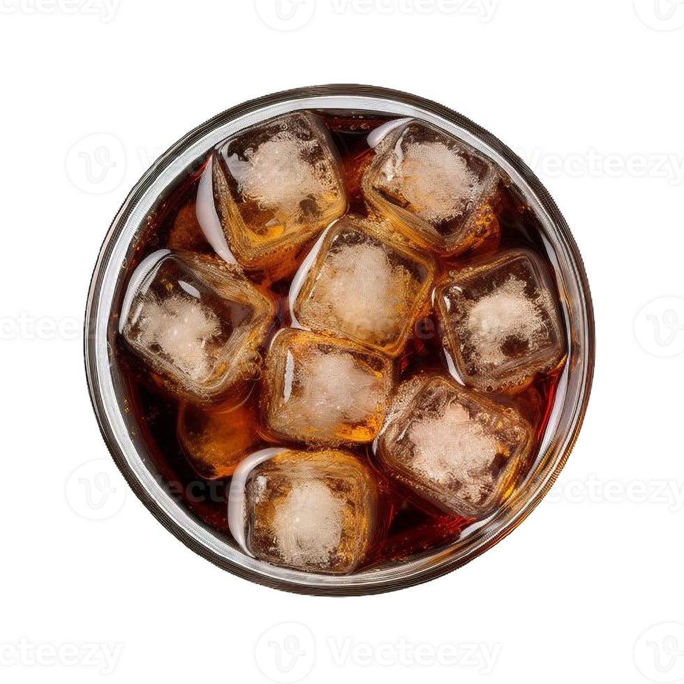 AI generated Whiskey on the Rocks in a Glass Isolated on transparent background png