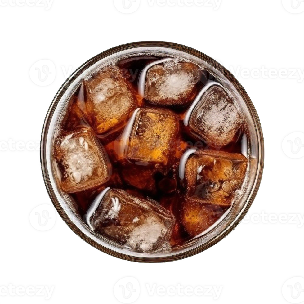 AI generated Whiskey on the Rocks in a Glass Isolated on transparent background png