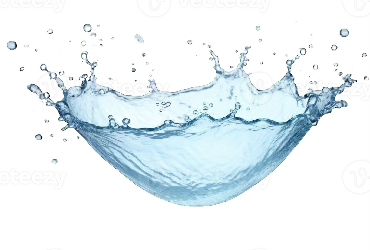 AI generated Sequential Splash of Water Droplet on transparent background png