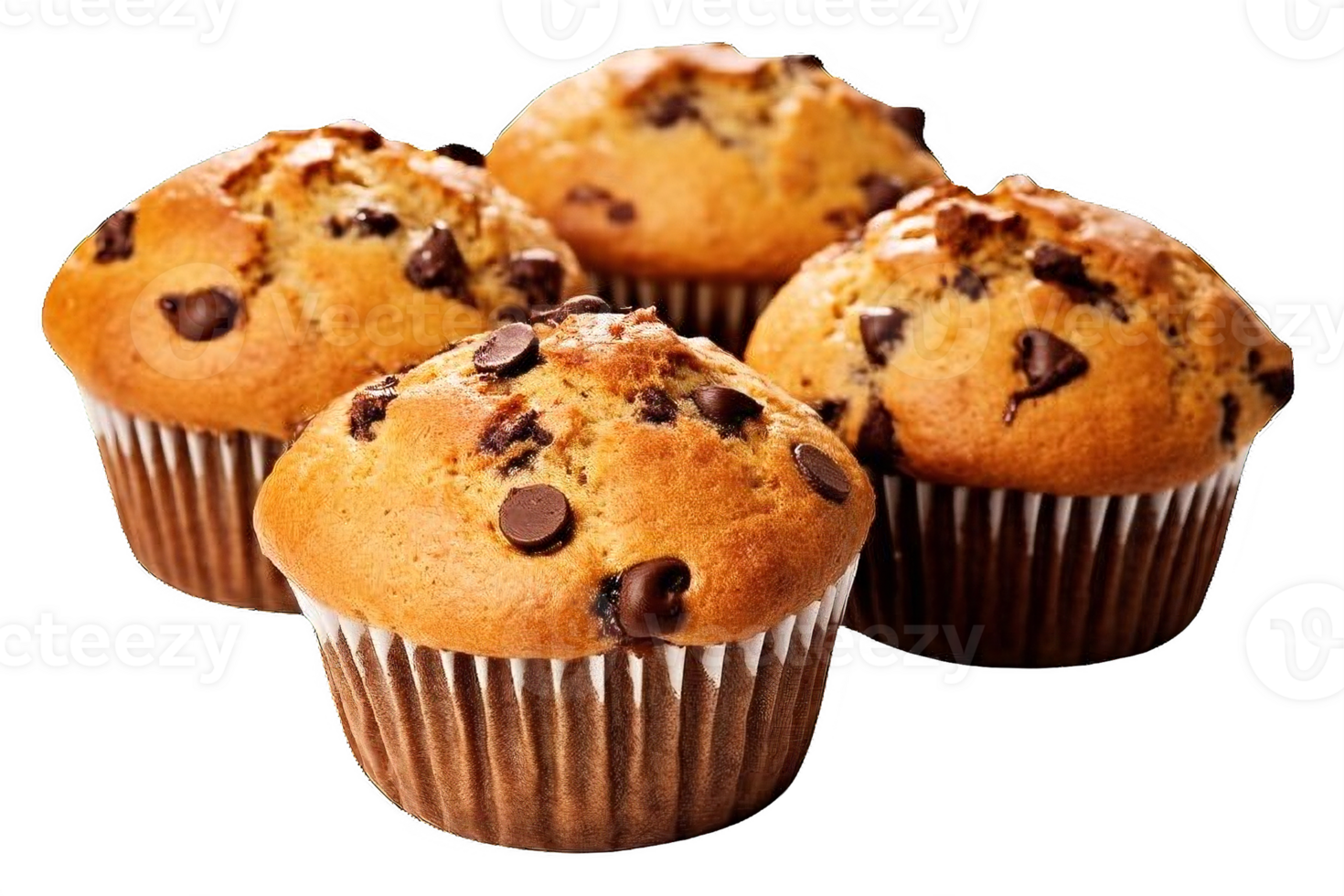 AI generated Chocolate Chip Muffin on transparent background png