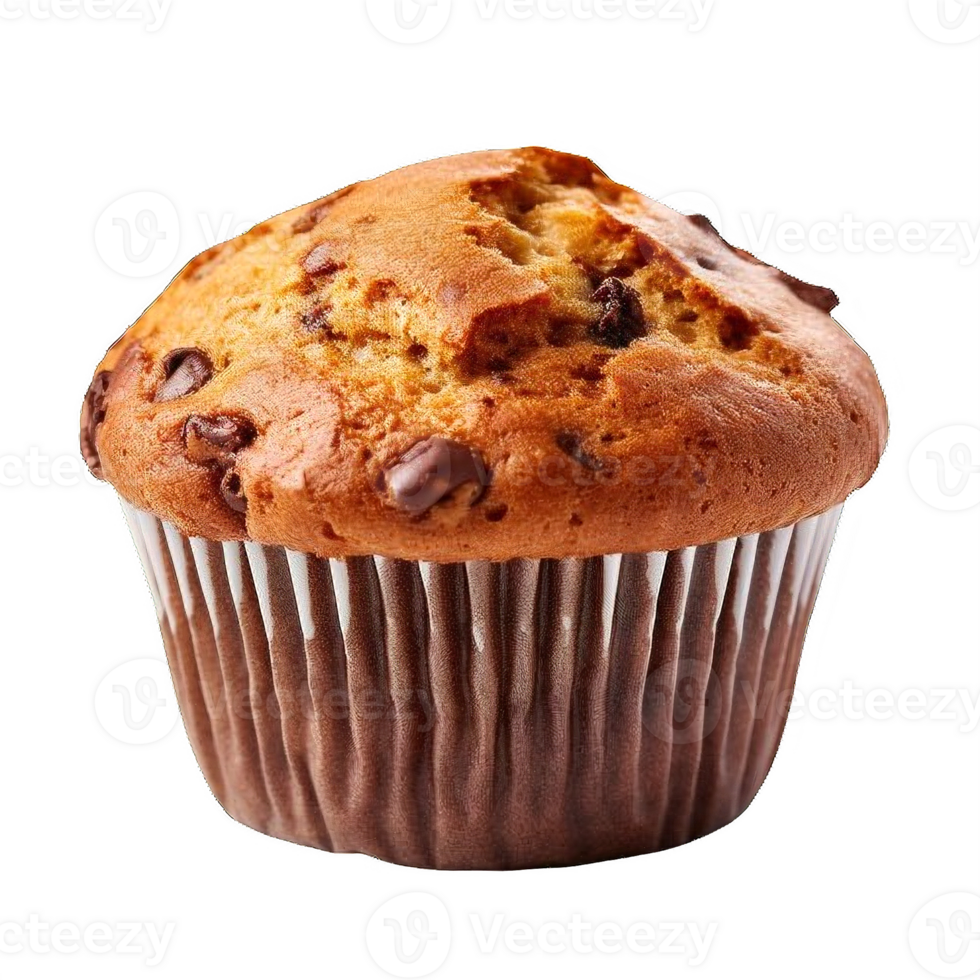 AI generated Chocolate Chip Muffin on transparent background png