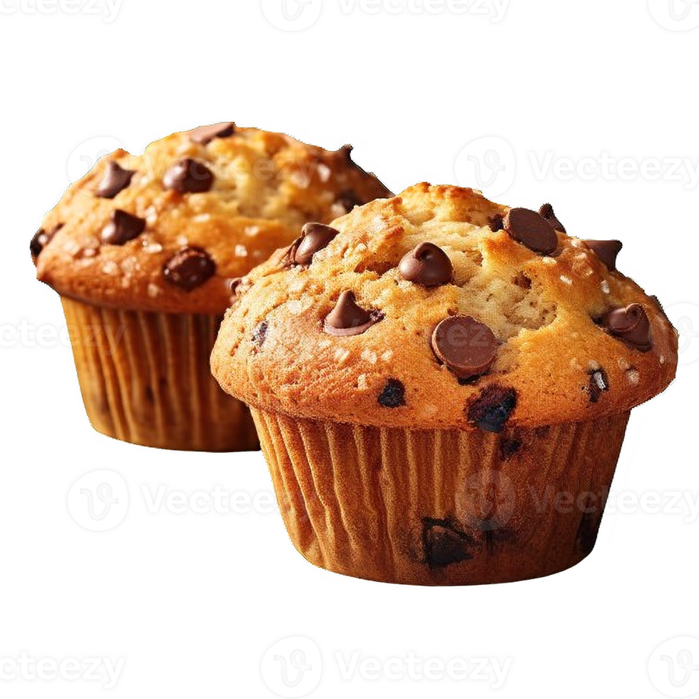 AI generated Chocolate Chip Muffin on transparent background png