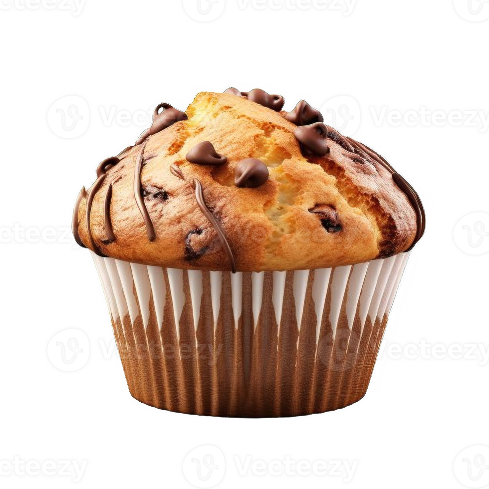 AI generated Chocolate Chip Muffin on transparent background png