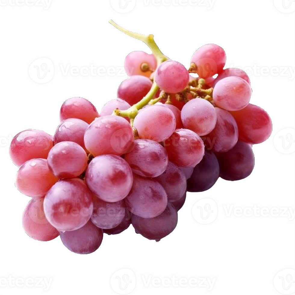 AI generated Ripe Bunch of Purple Grapes with Dew Drops Isolated on transparent background png