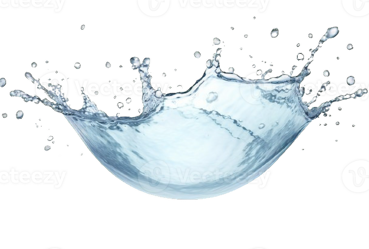 AI generated Sequential Splash of Water Droplet on transparent background png