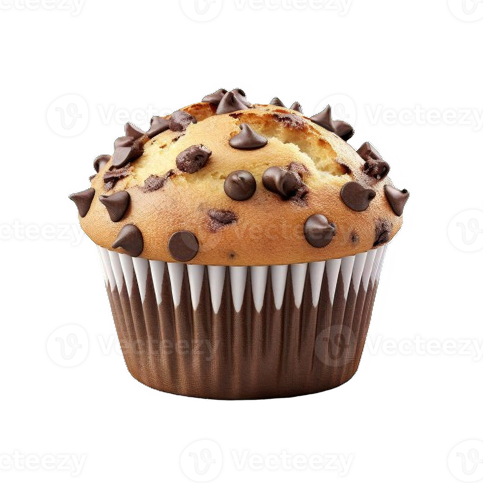 AI generated Chocolate Chip Muffin on transparent background png