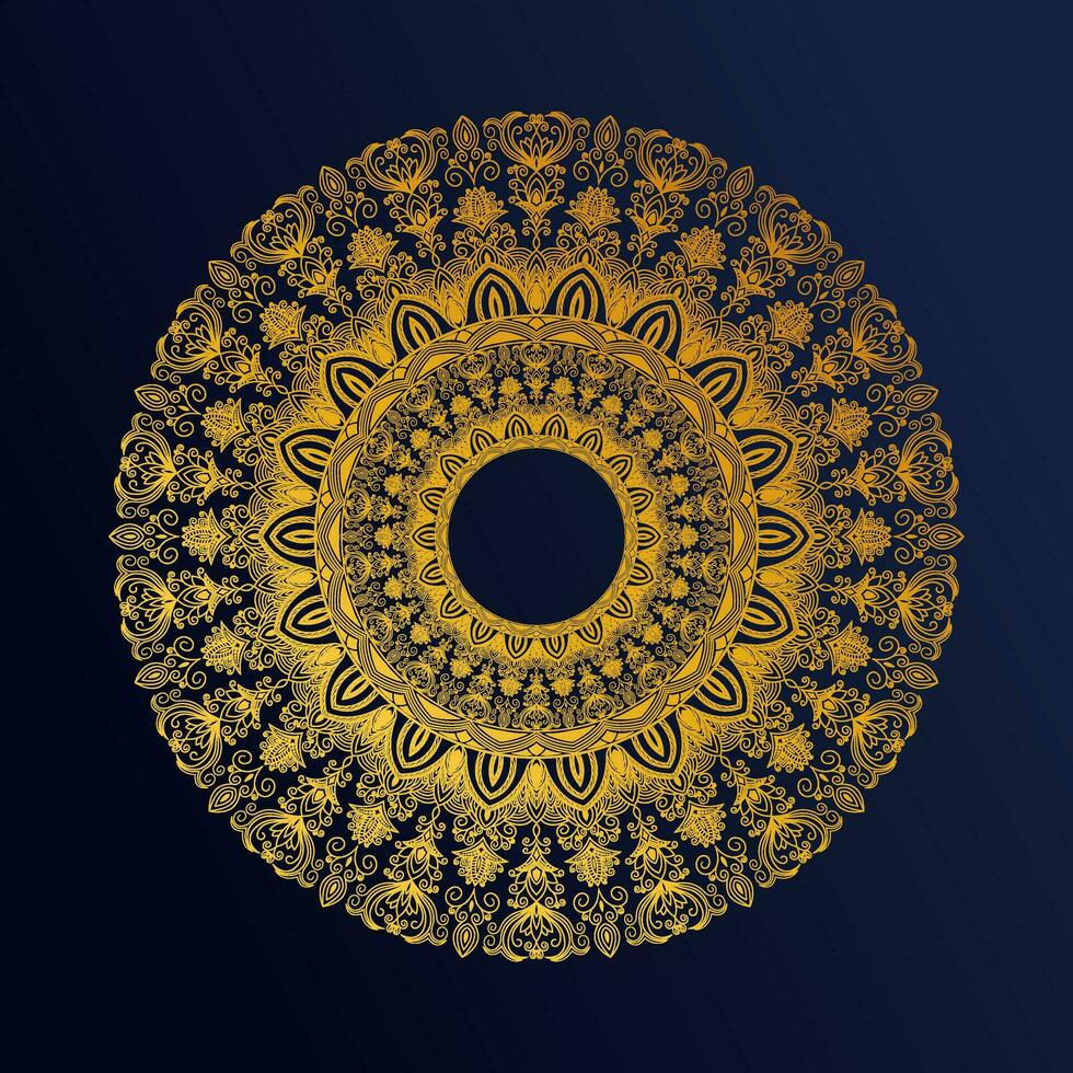 Luxury ornamental mandala background design with golden arabesque pattern Arabic Islamic east style. Luxury mandala with gold  color use to background, banner, poster, cover, card, flyer. vector