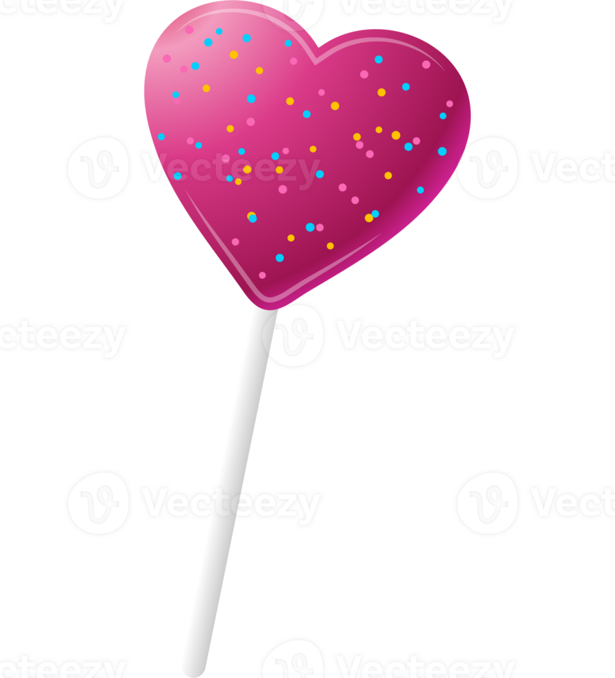heart lollipop illustration png