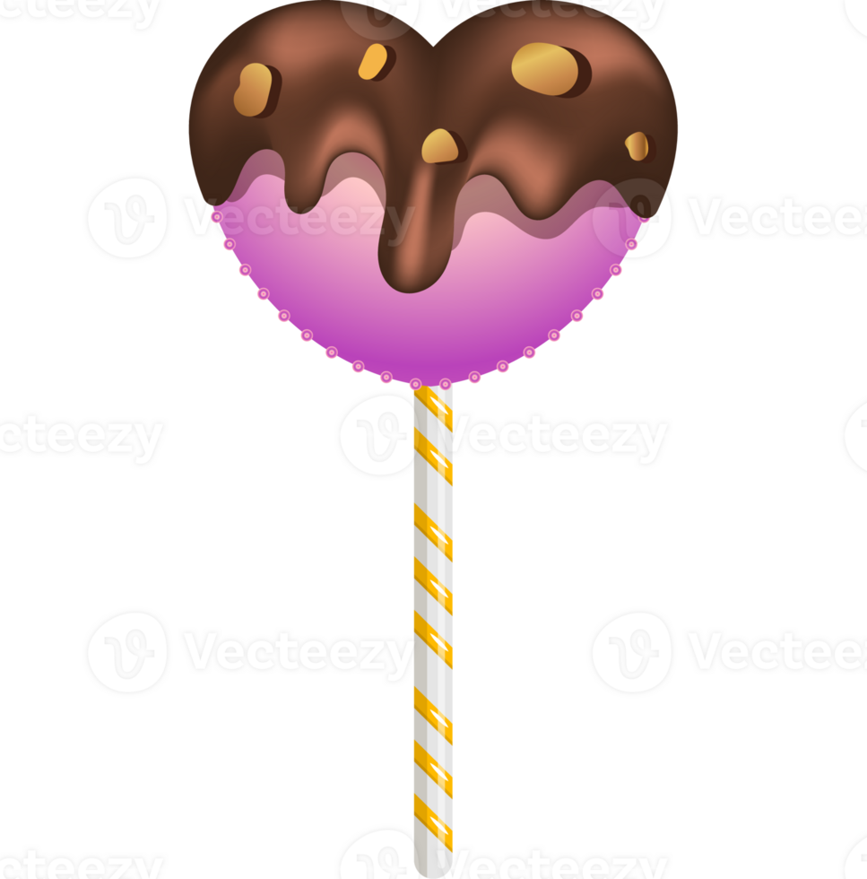 heart lollipop illustration png