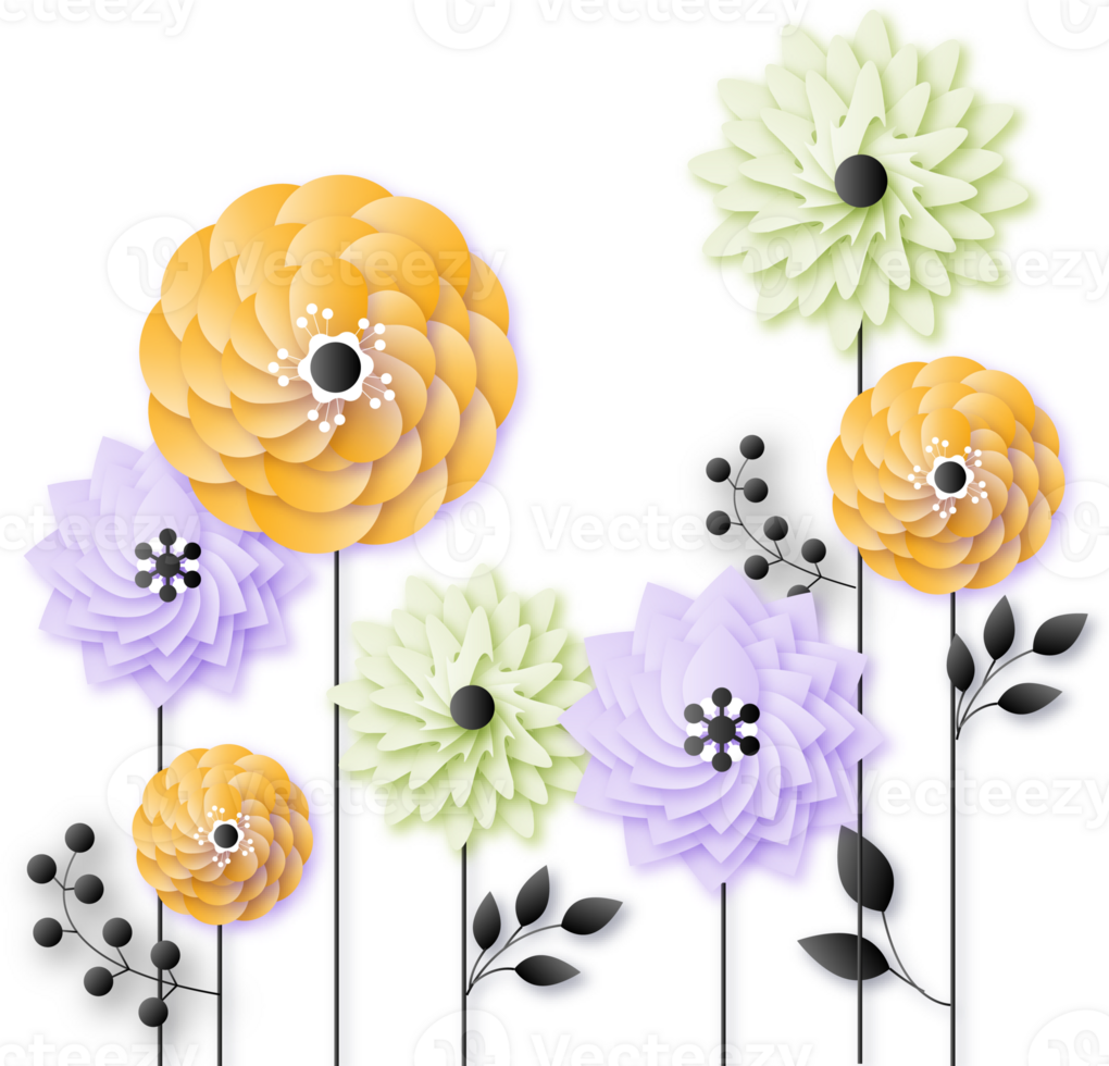 papier voorjaar bloemen png