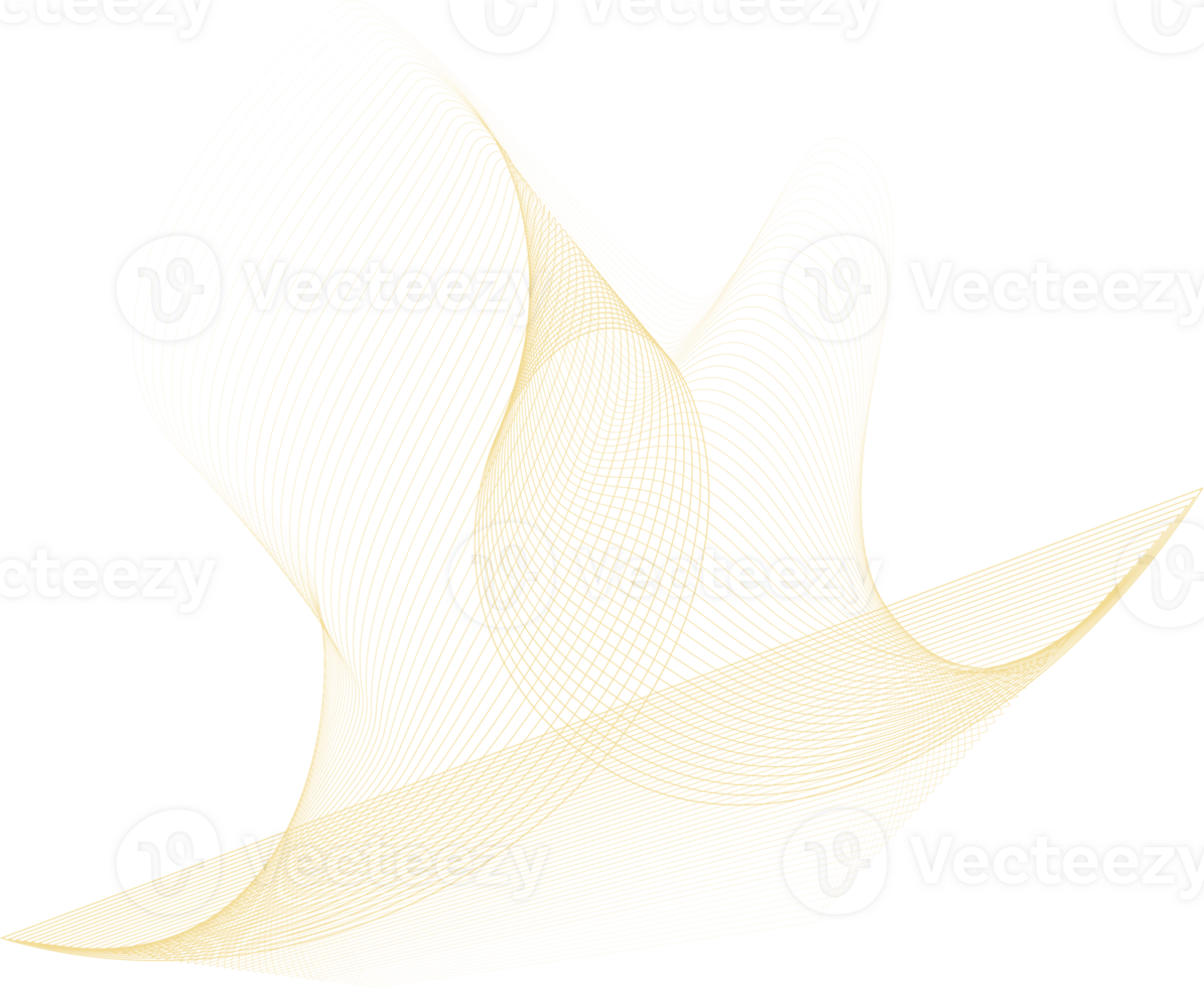 Golden abstract lines png