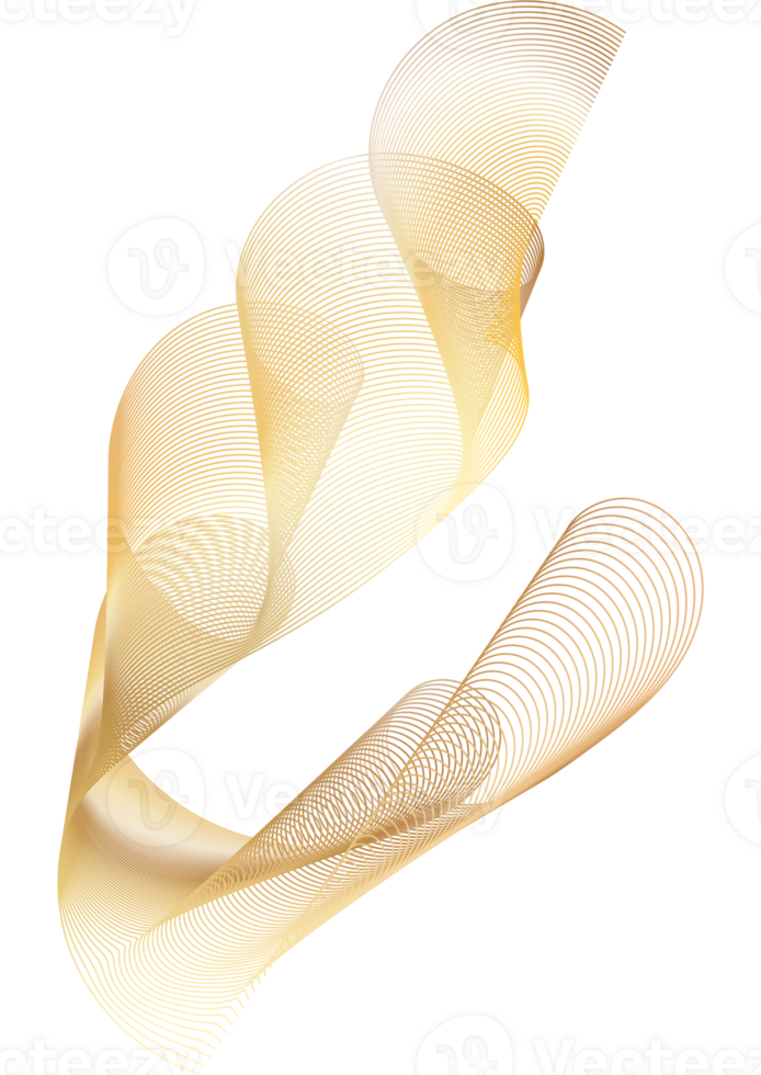Golden abstract lines png