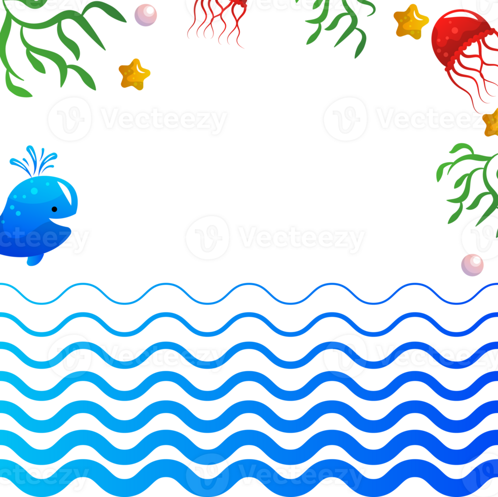 sealife cartoon illustration png