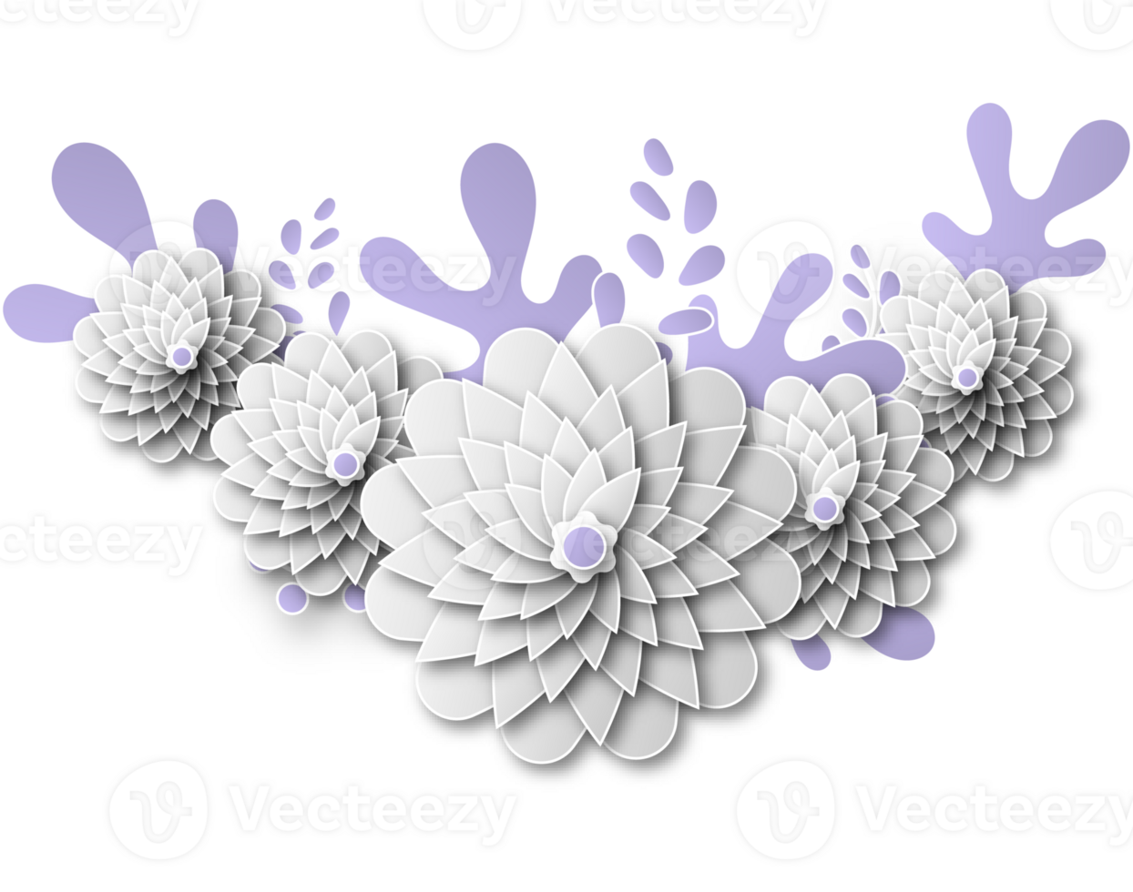 Paper spring flowers png