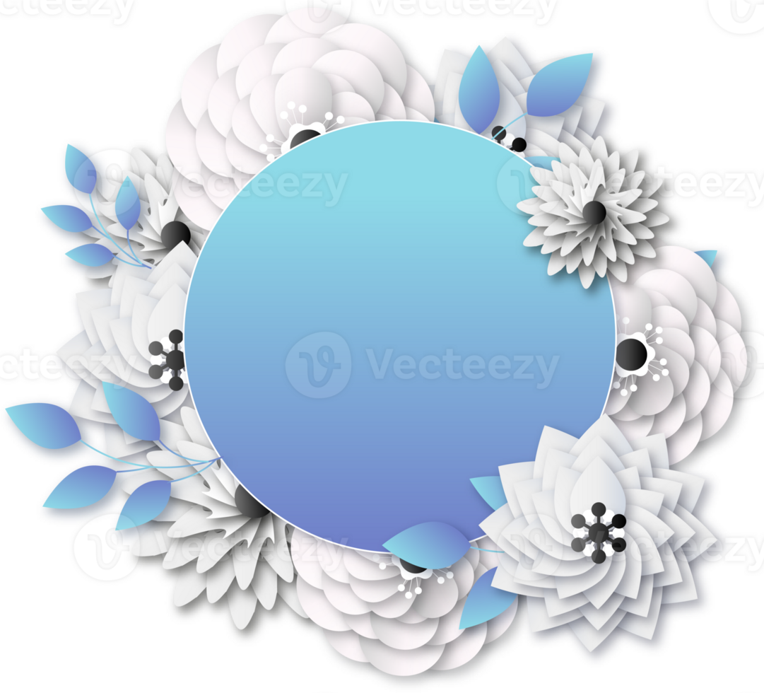 Paper spring flowers png