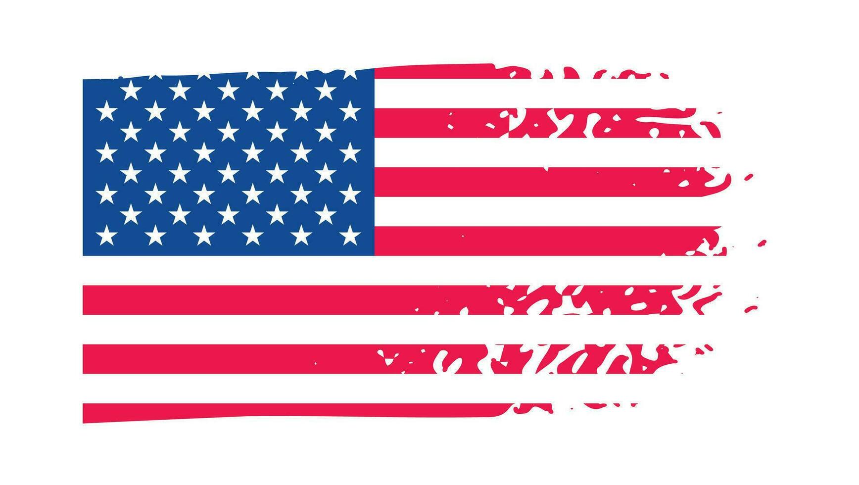 grunge nosotros bandera cepillo carrera efecto. Estados Unidos bandera cepillo pintar utilizar a 4 4 de julio americano presidente día. unido estados de America bandera con acuarela pintar cepillo golpes textura o grunge textura diseño. vector
