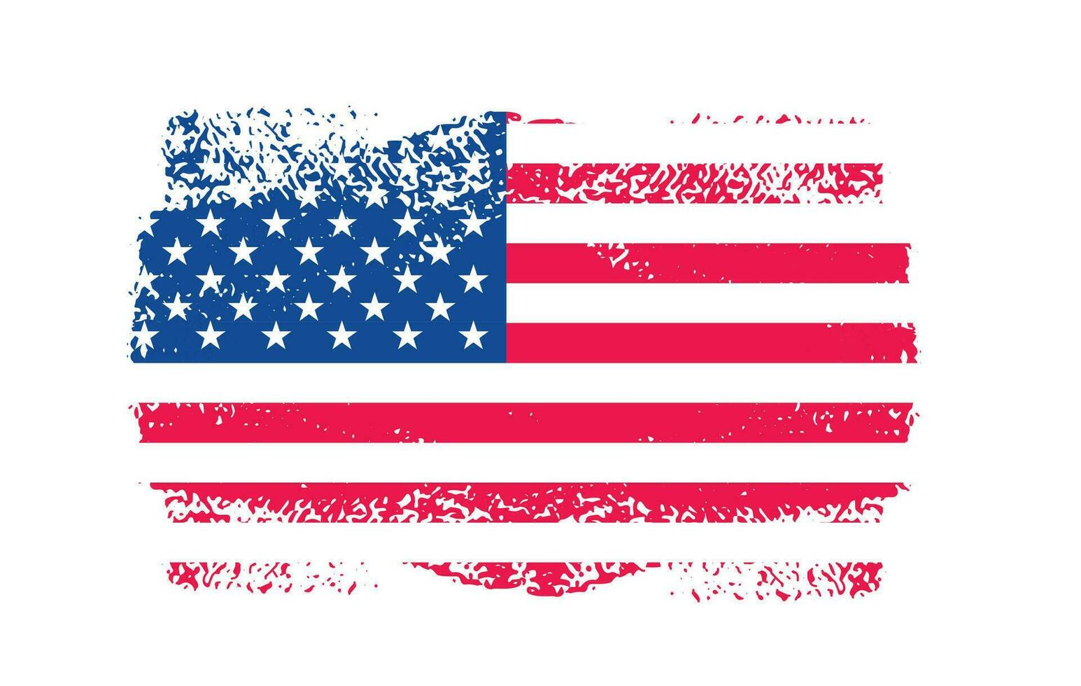 grunge nosotros bandera cepillo carrera efecto. Estados Unidos bandera cepillo pintar utilizar a 4 4 de julio americano presidente día. unido estados de America bandera con acuarela pintar cepillo golpes textura o grunge textura diseño. vector