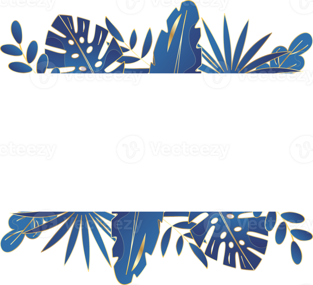 Frame with tropical leaves png