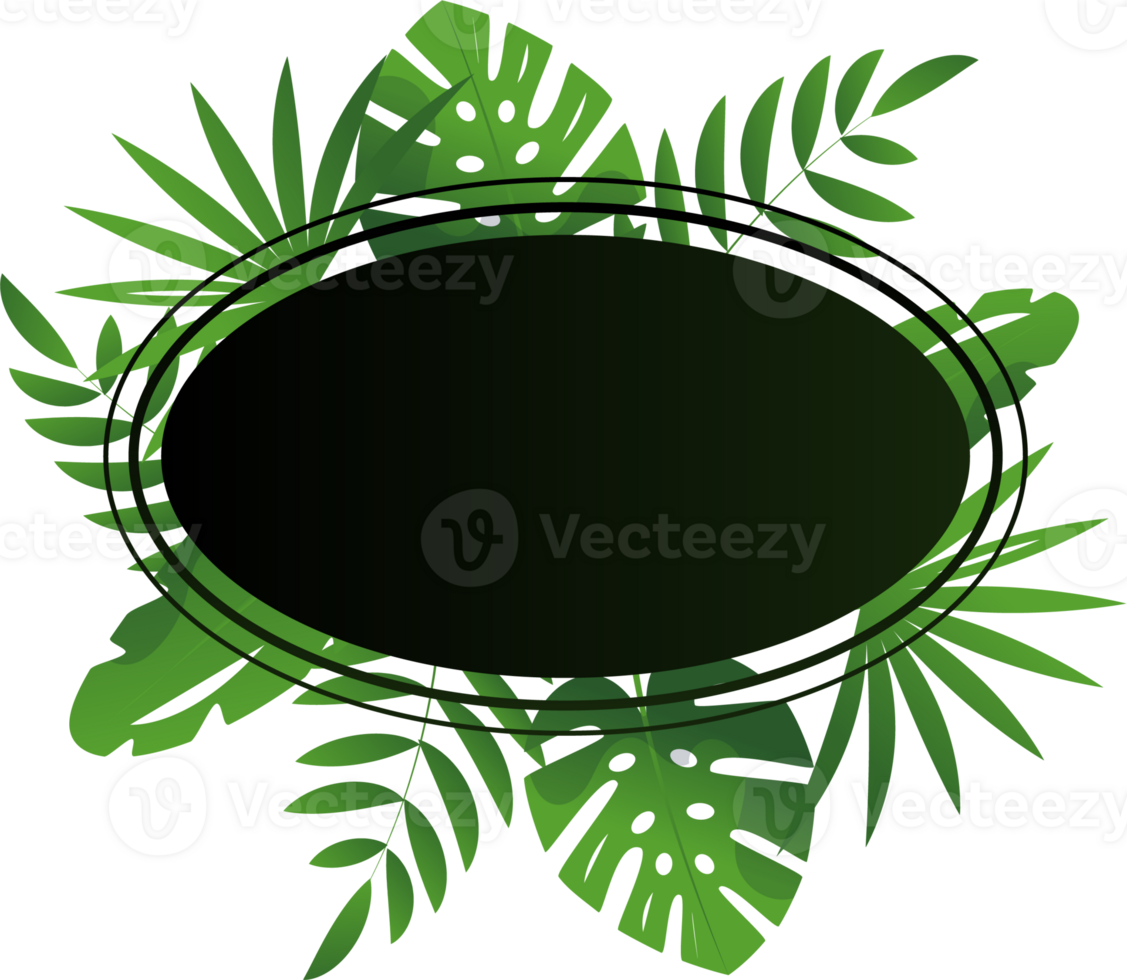 Frame with tropical leaves png