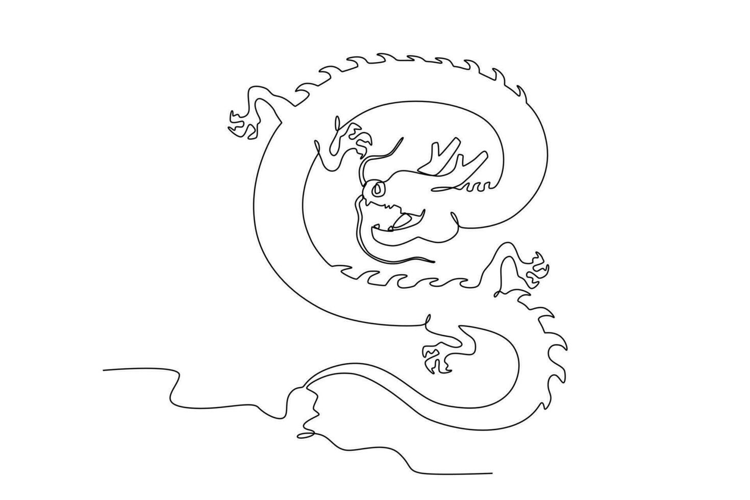 A Chinese dragon flying in a circle vector