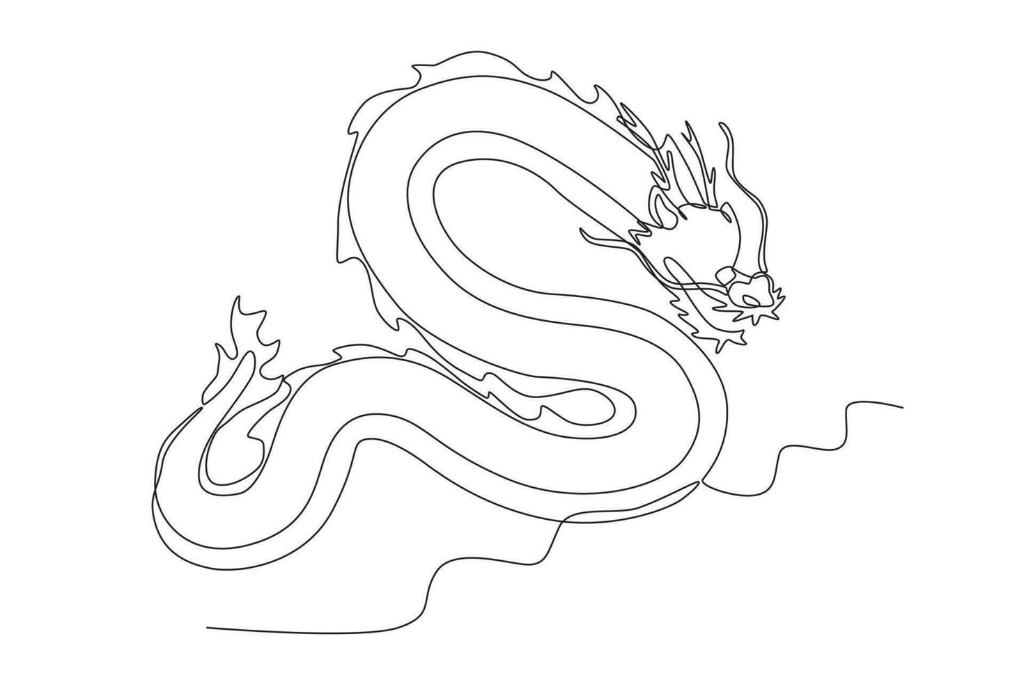 A fierce Chinese dragon vector