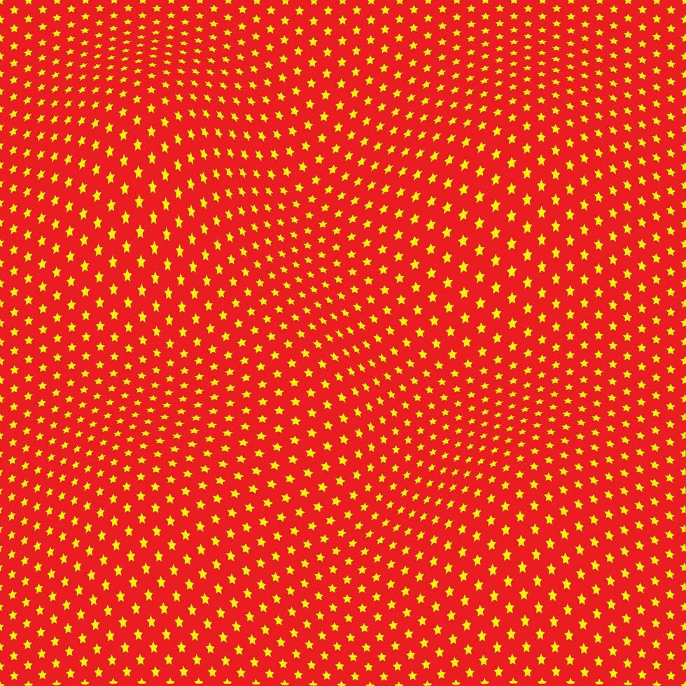 modern simple abstract yellow color small star distort wavy pattern art on red color background vector