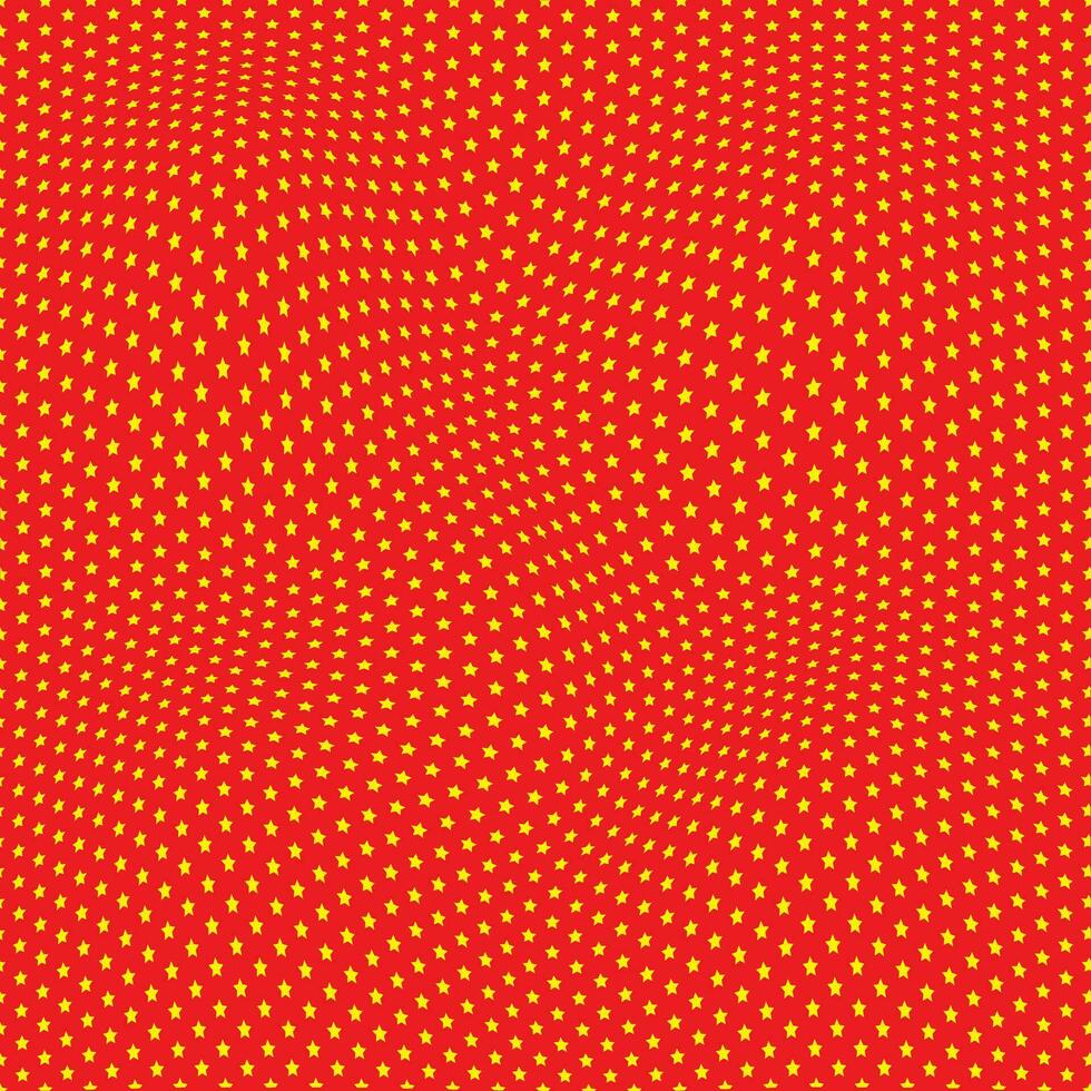 modern simple abstract yellow color small star distort wavy pattern art on red color background vector