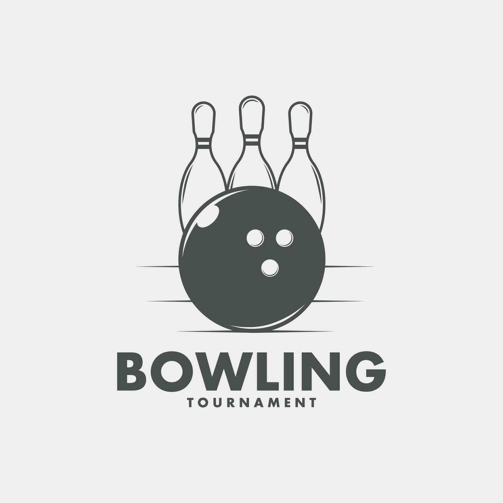 Bowling Logo Template with Vector Illustration