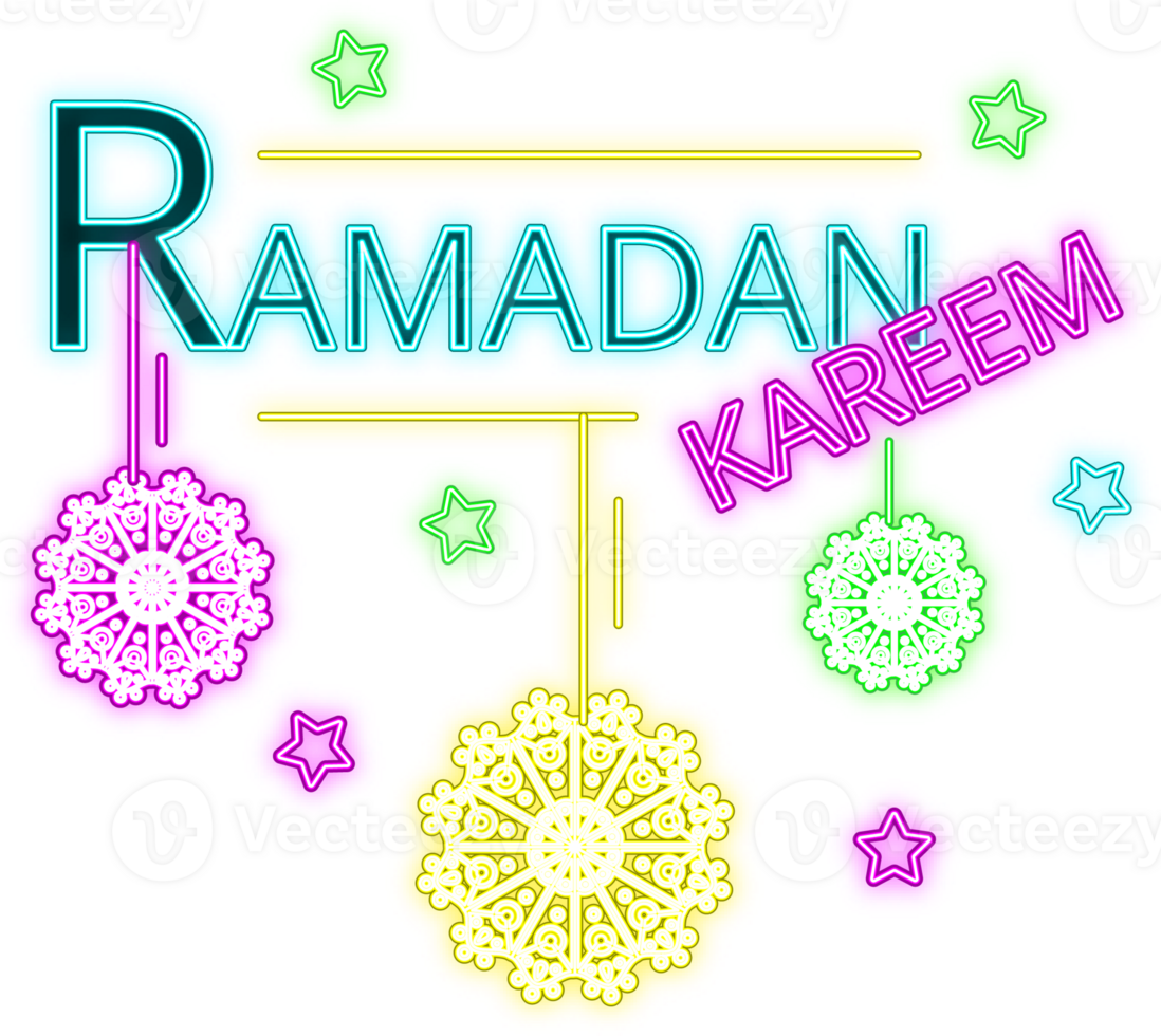 Ramadan neon illustration png