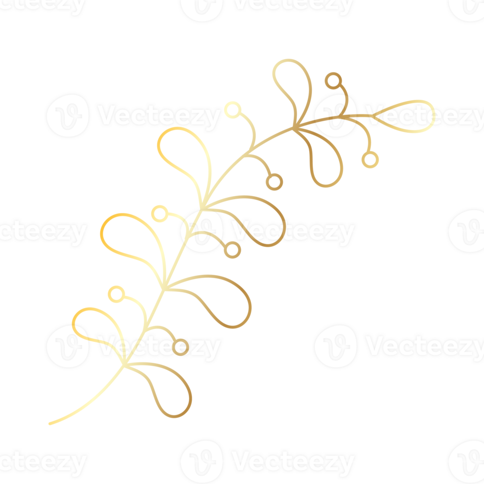Golden lineal plant png