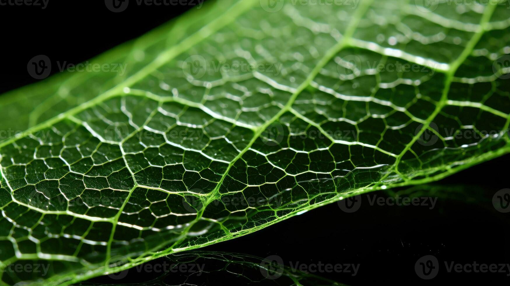 AI generated leaf, leaf texture, close-up angle, macro lens photo