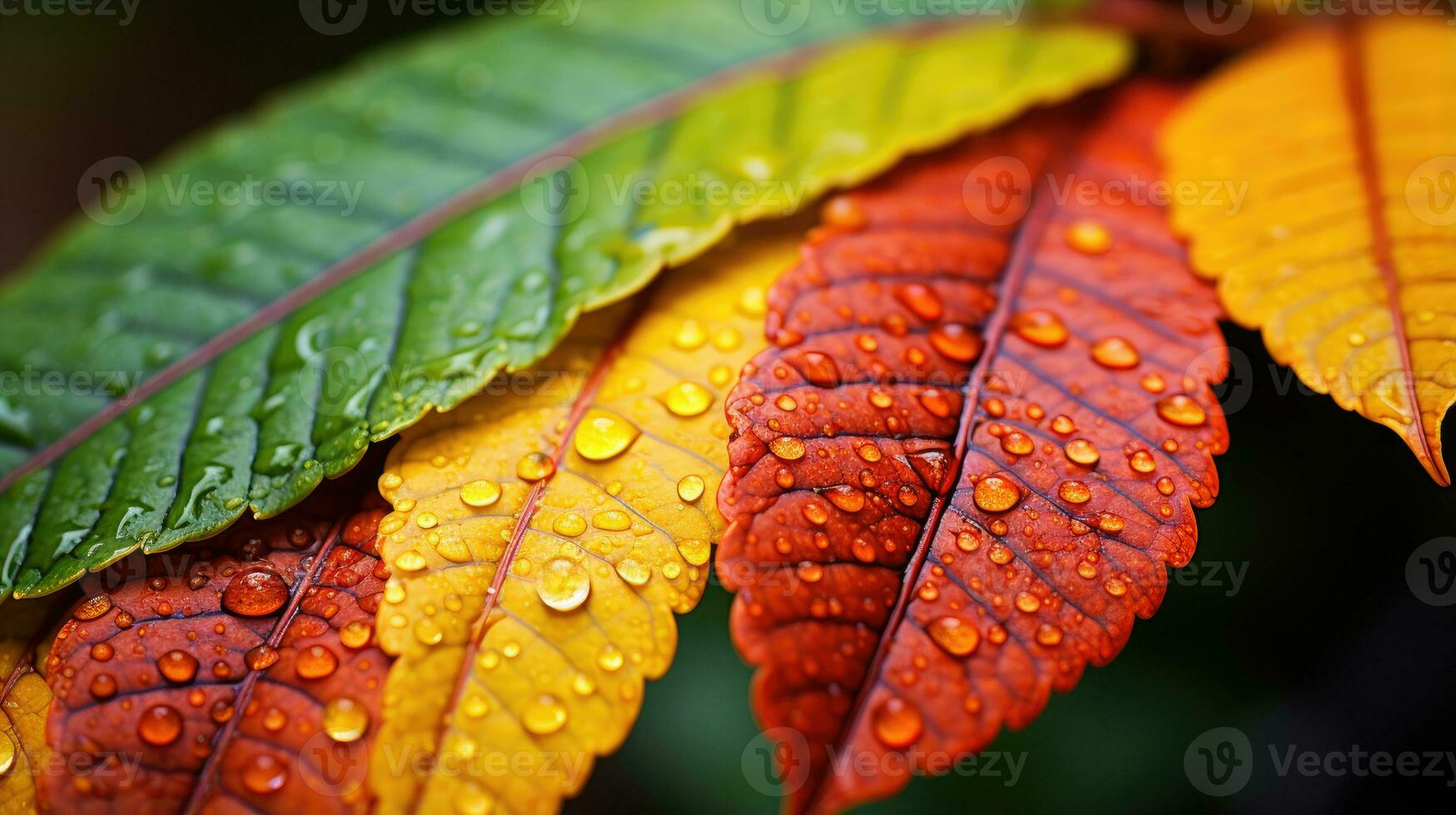 AI generated leaf, leaf texture, close-up angle, macro lens photo