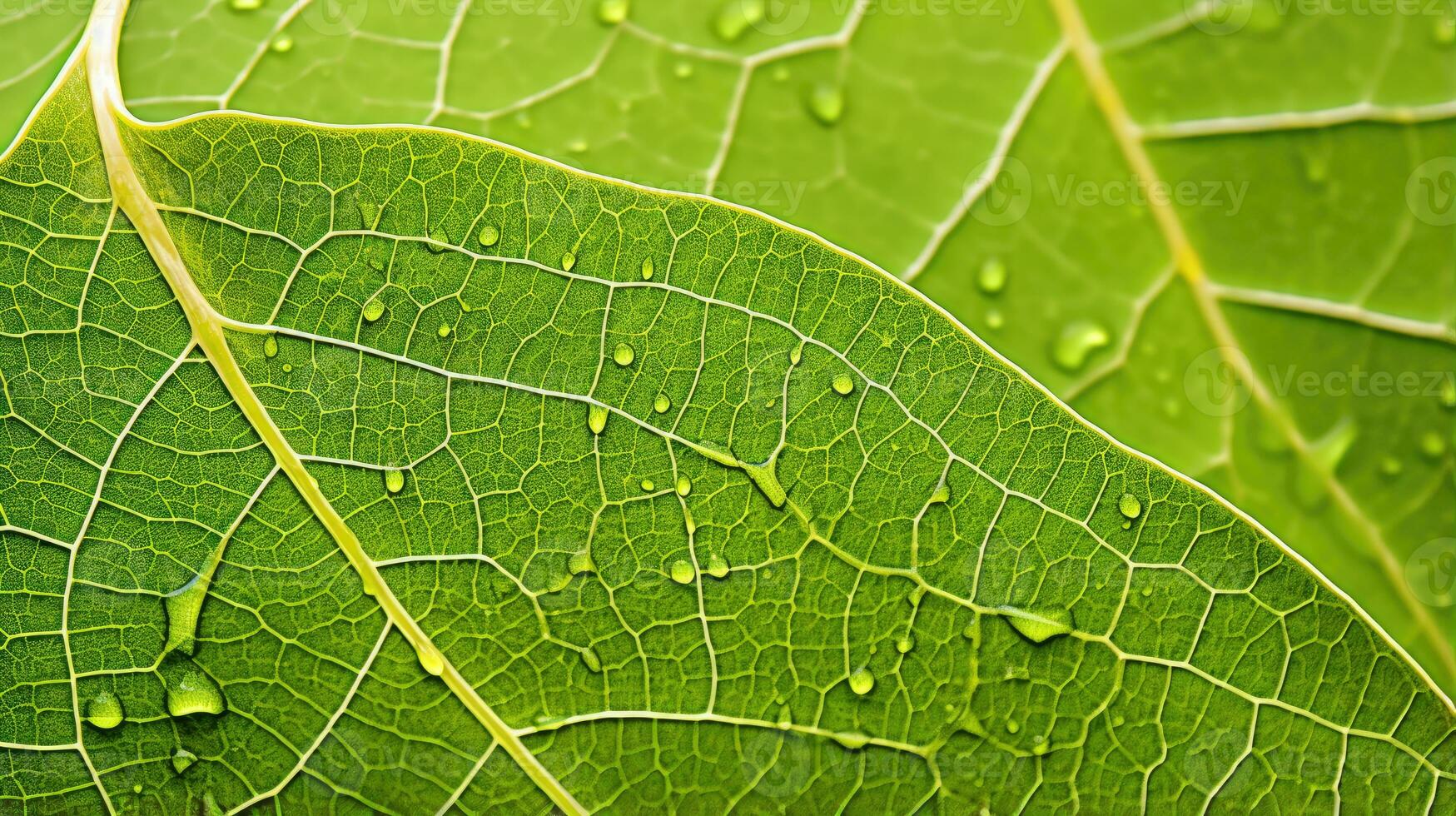 AI generated leaf, leaf texture, close-up angle, macro lens photo