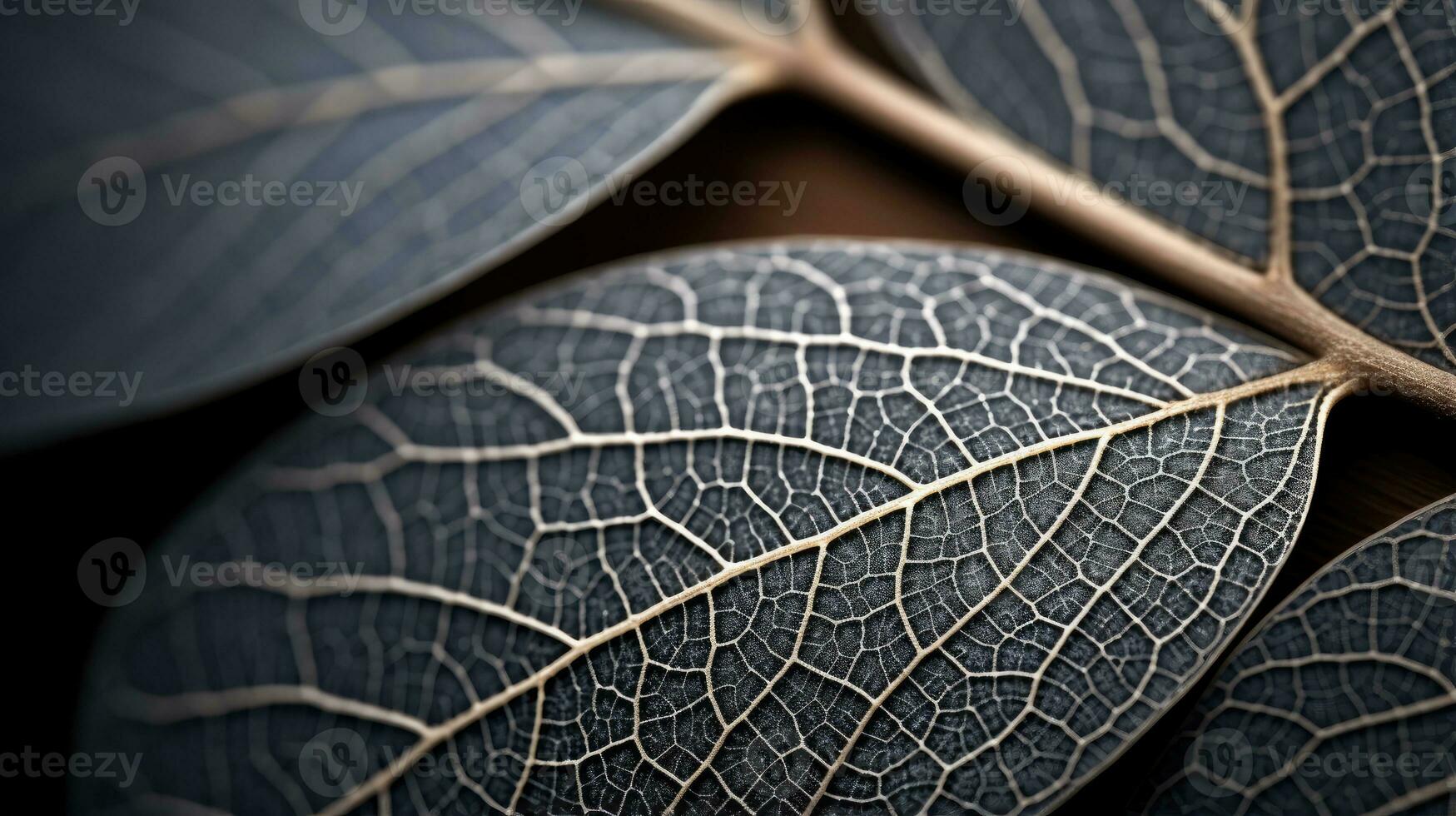 AI generated leaf, leaf texture, close-up angle, macro lens photo