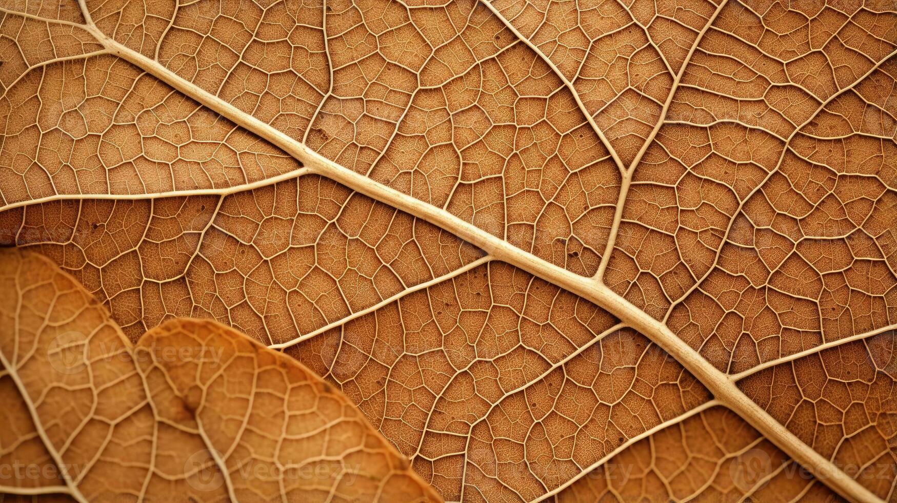 AI generated leaf, leaf texture, close-up angle, macro lens photo