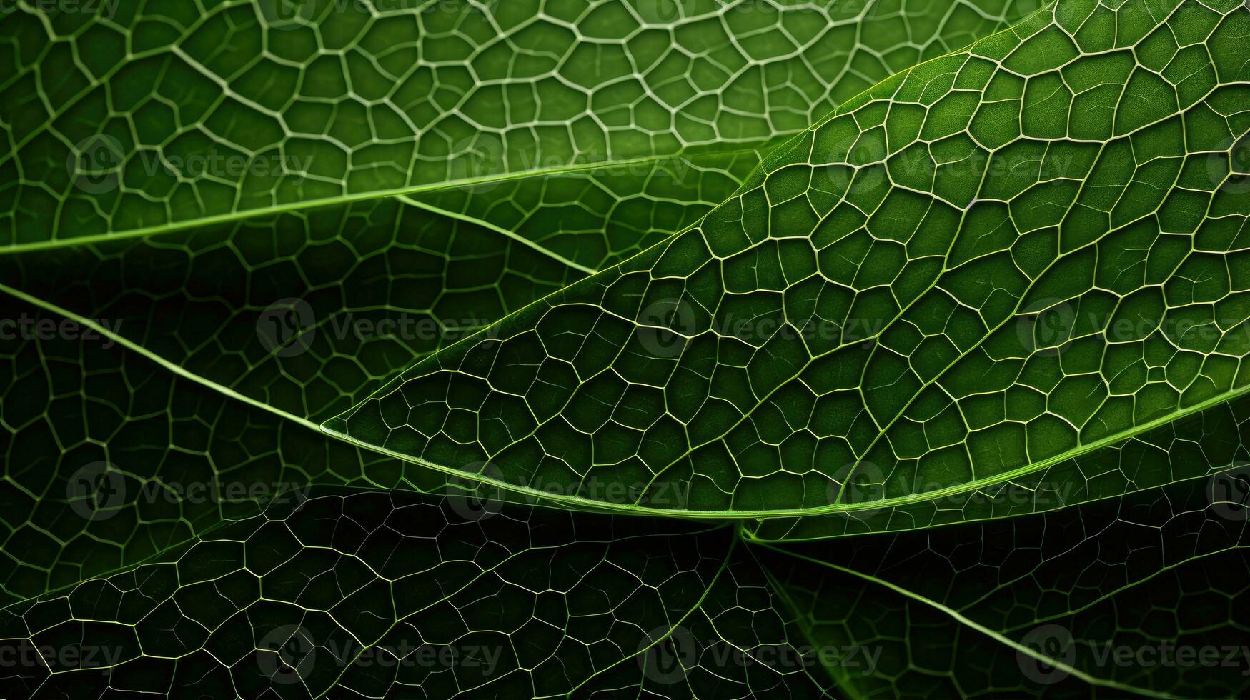 AI generated leaf, leaf texture, close-up angle, macro lens photo