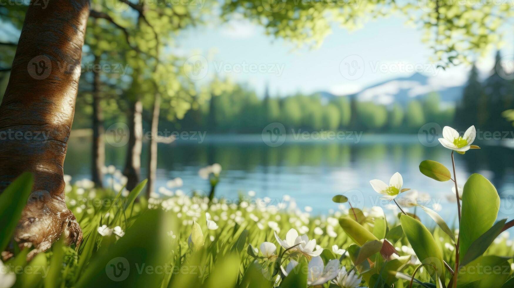 AI generated Flowers, background image, flower field, brightness, freshness, scenery, landscape, nature photo