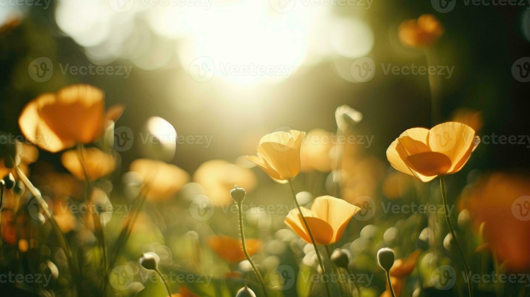 AI generated Flowers, background image, flower field, brightness, freshness, scenery, landscape, nature photo