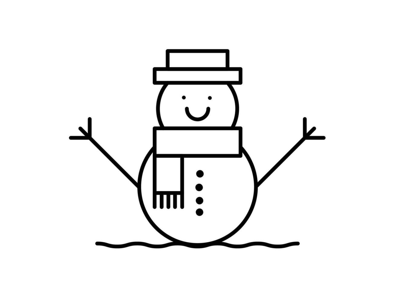 Christmas snowman doddle sketch drawing vector