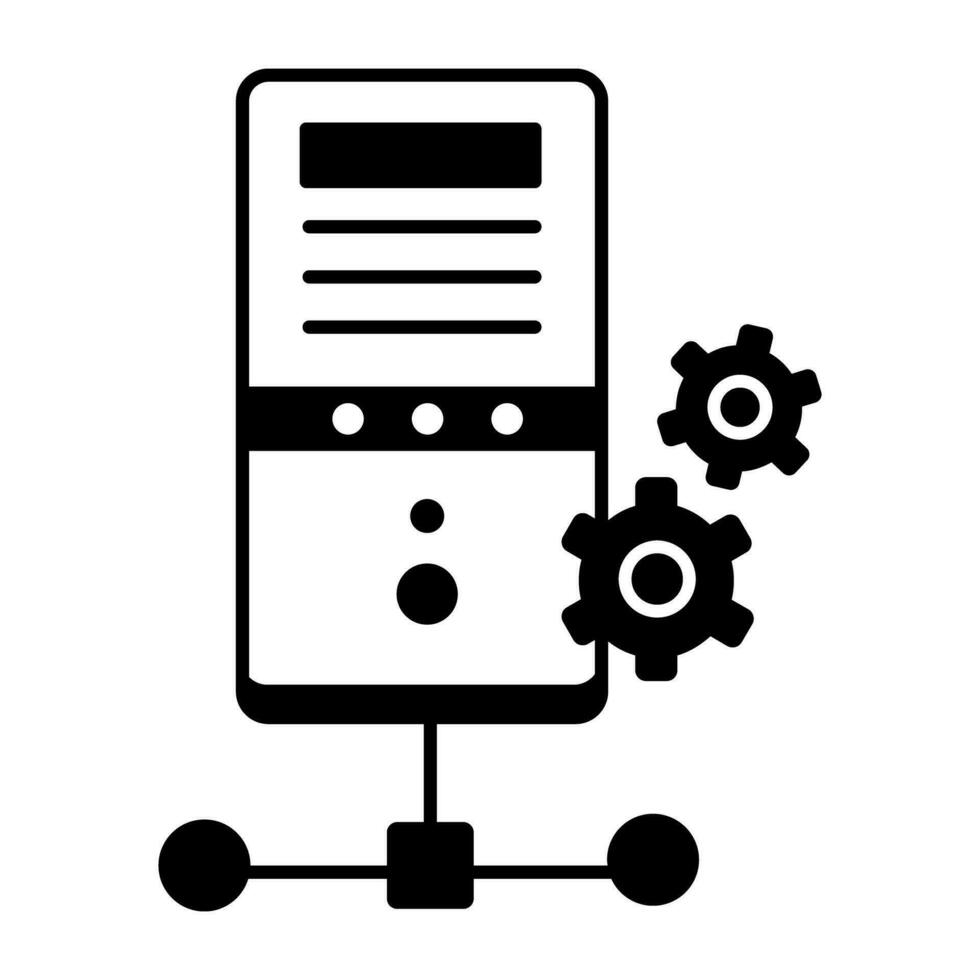 Web Hosting and Database Line Icon vector