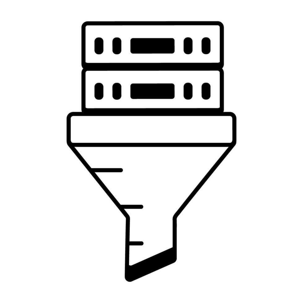 Web Hosting and Database Line Icon vector
