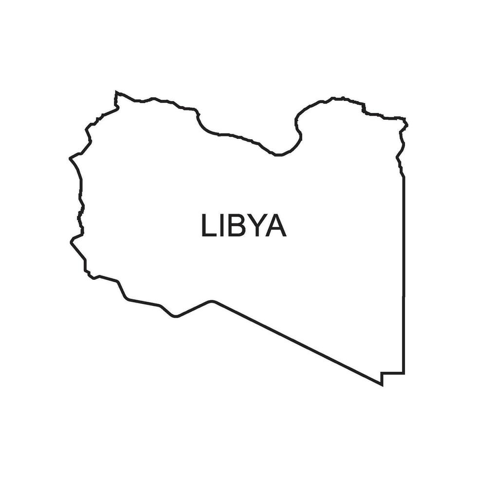 Libya map icon vector