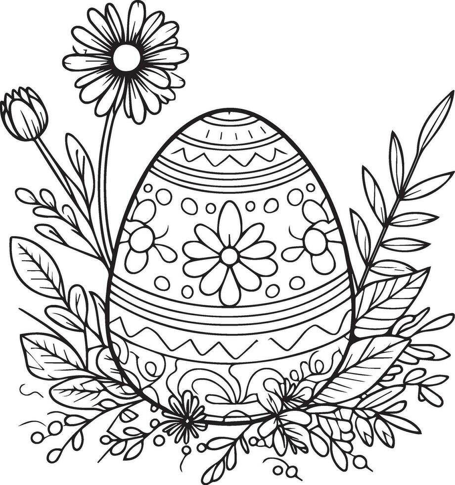 primavera espectáculo conejo, avanzado Pascua de Resurrección colorante paginas para adultos flores y huevo-cellent colorante libros, contento Pascua de Resurrección colorante páginas, contento Pascua de Resurrección cesta colorante paginas vector