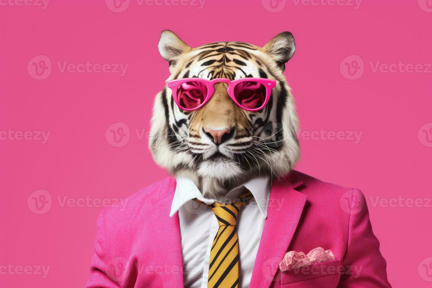 AI generated Stylish portrait of dressed up anthropomorphic Animal wearing glasses, AI Generative photo