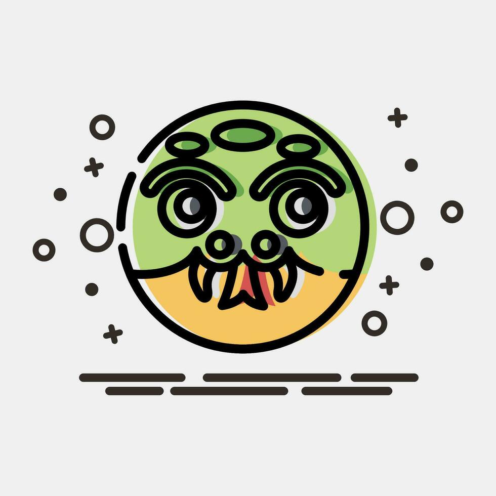 Icon snake face. Chinese Zodiac elements. Icons in MBE style. Good for prints, posters, logo, advertisement, decoration,infographics, etc. vector