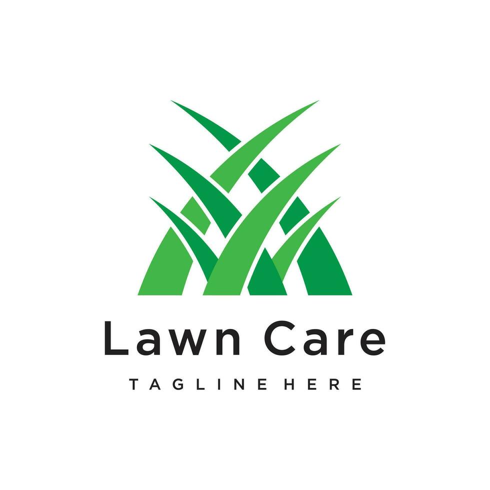 Lawn care logo design template vector illustration with creative idea