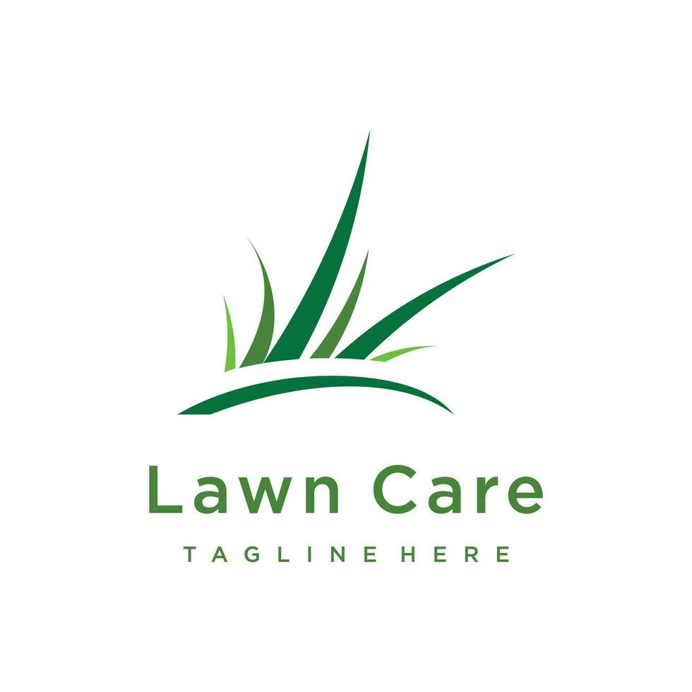 Lawn care logo design template vector illustration with creative idea