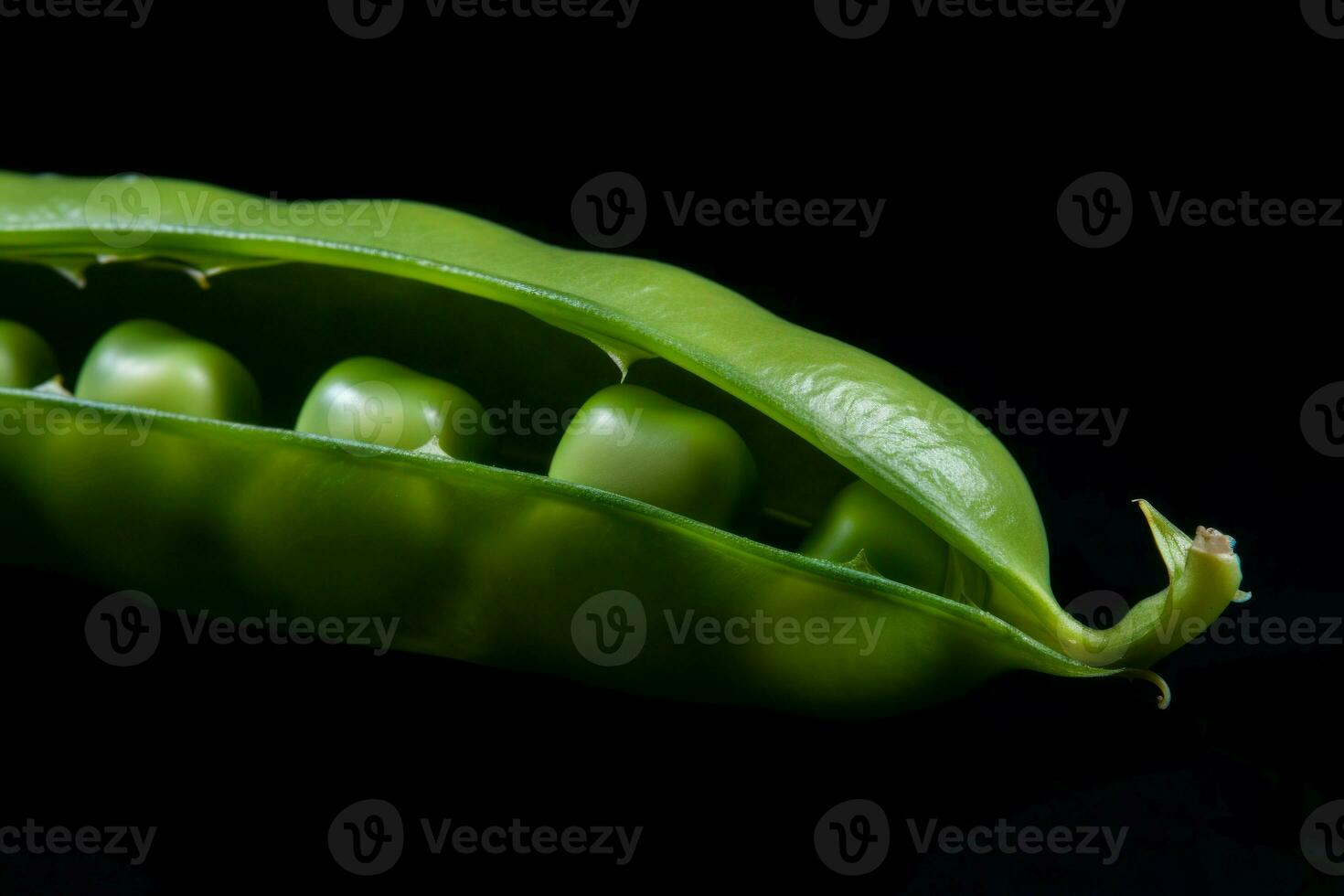 AI generated Green pea pod. Generate AI photo